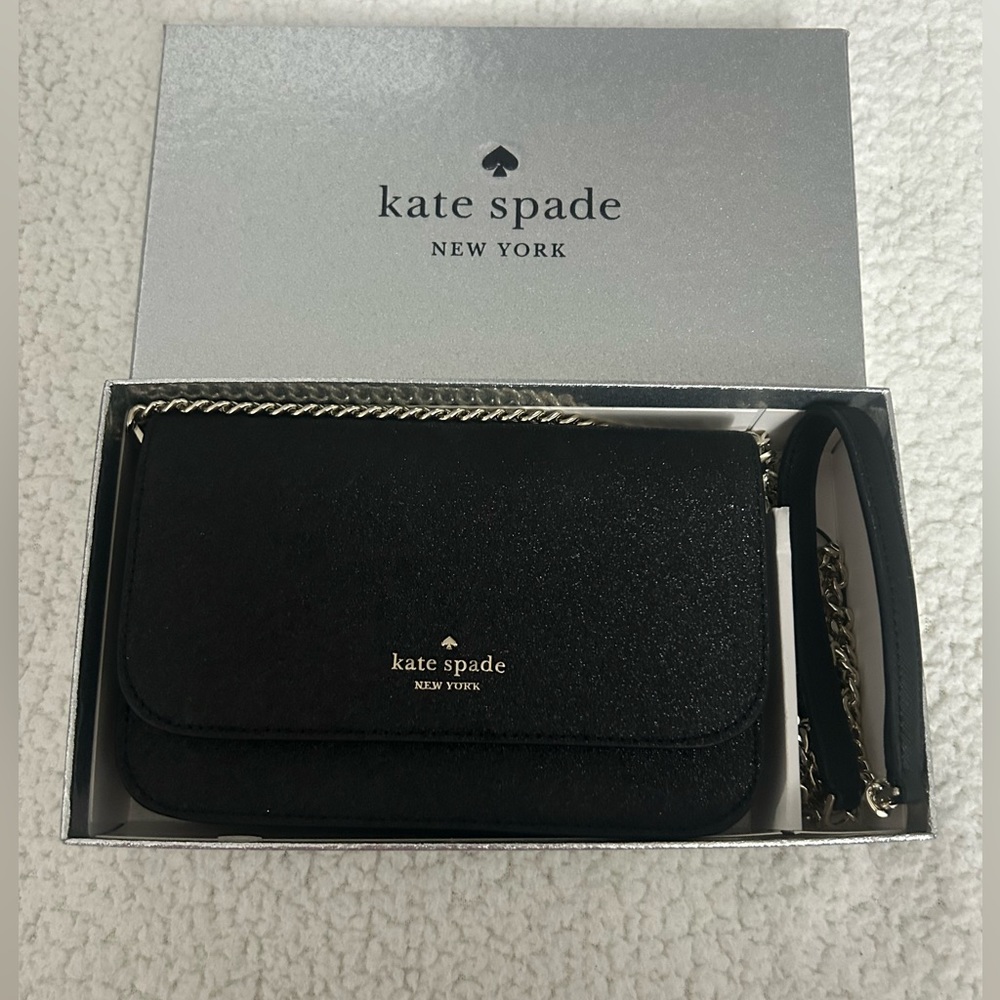 Kate Spade Black Glitter Crossbody Bag